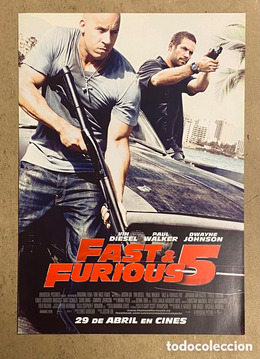 Cinema: FAST & FURIOUS 5. GU&Iacute;A PROMOCIONAL DE LA PEL&Iacute;CULA. VIN DIESEL, PAUL WALKER,&hellip;