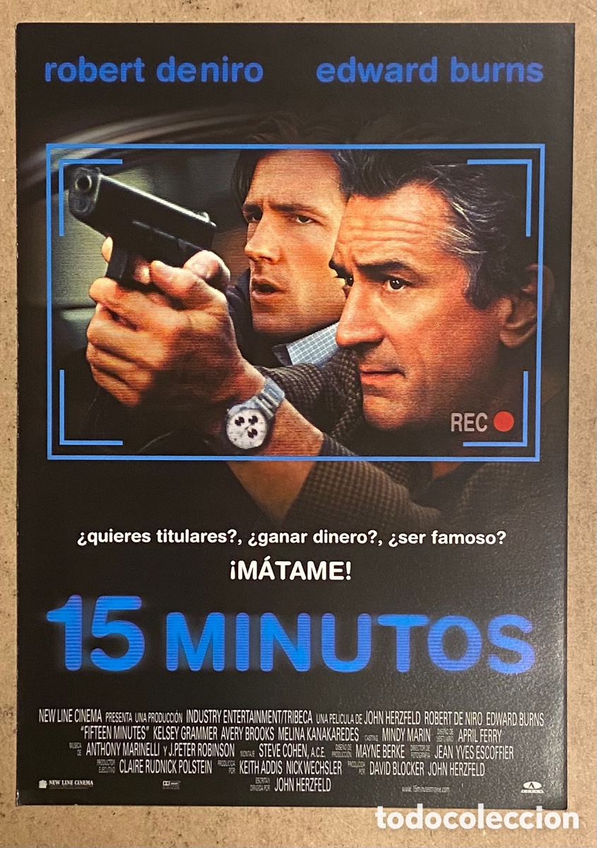 Cinema: 15 MINUTOS. GU&Iacute;A PROMOCIONAL DE LA PEL&Iacute;CULA. ROBERT DENIRO, EDWARD BURNS