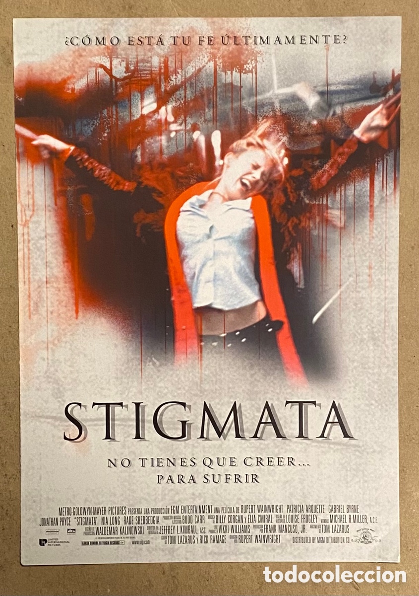 Cinema: STIGMATA. GU&Iacute;A PROMOCIONAL DE LA PEL&Iacute;CULA. PATRICIA ARQUETTE