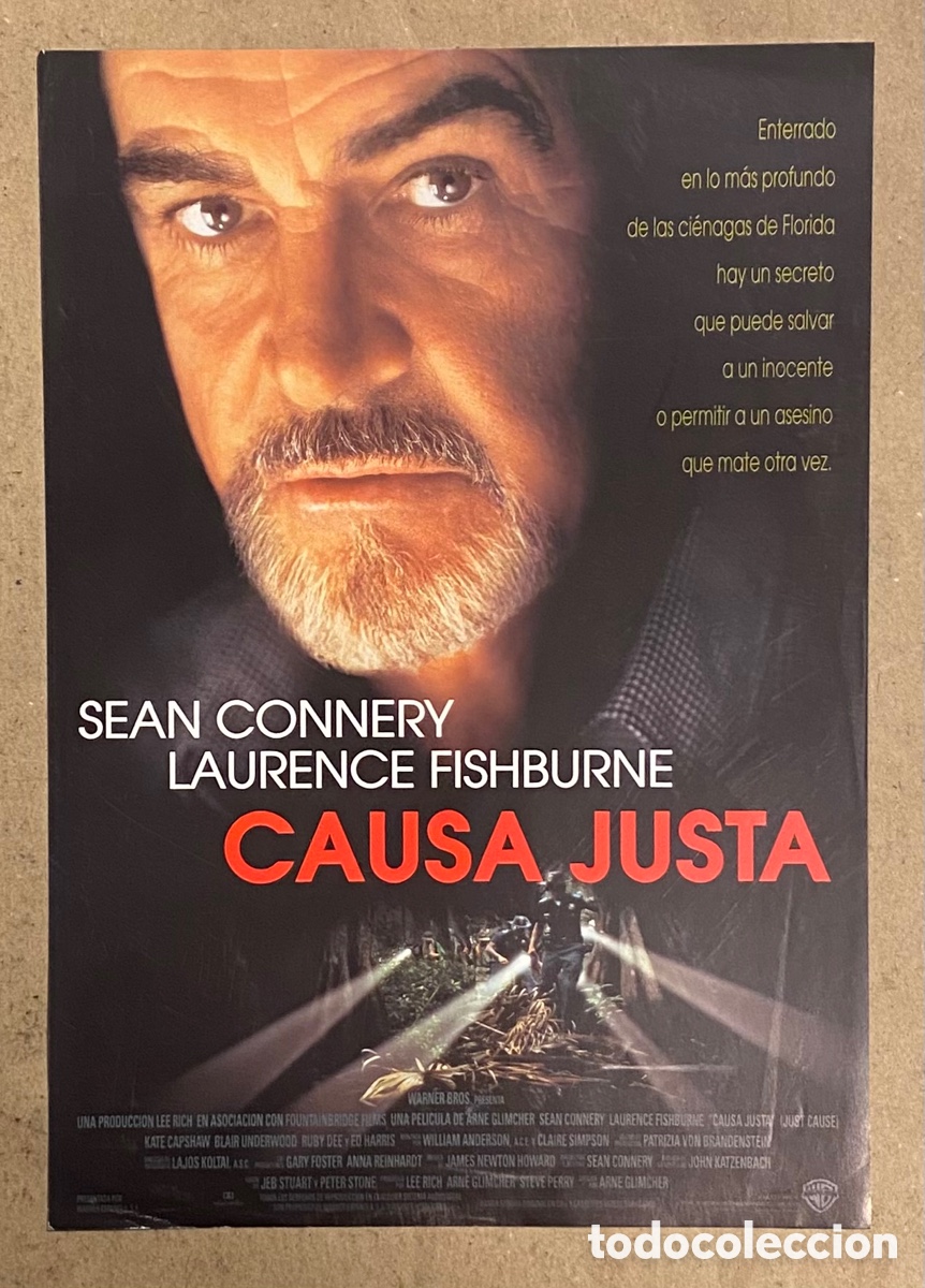 Cine: CAUSA JUSTA. GU&Iacute;A PROMOCIONAL DE LA PEL&Iacute;CULA. SEAN CONNERY, LAURENCE FISHBURNE