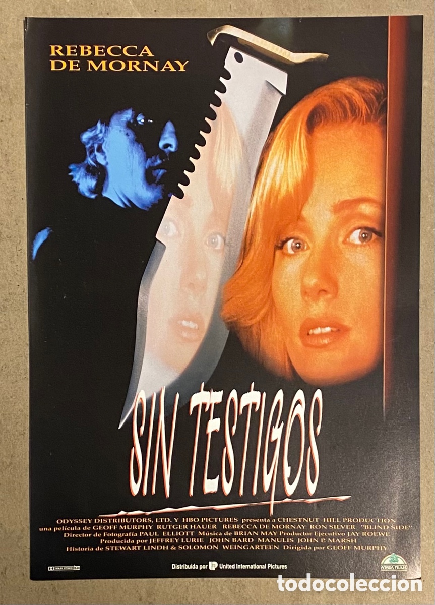 Cine: SIN TESTIGOS. GU&Iacute;A PROMOCIONAL DE LA PEL&Iacute;CULA. REBECCA DE MORNAY