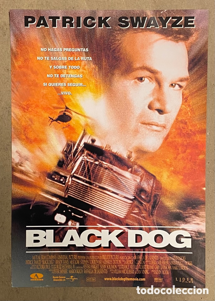 Kino: BLACK DOG. GU&Iacute;A PROMOCIONAL DE LA PEL&Iacute;CULA. PATRICK SWAYZE