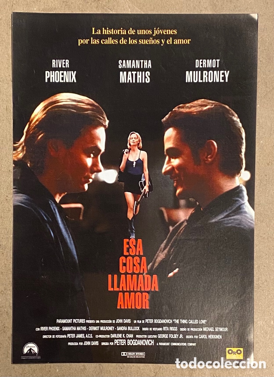 Cine: ESA COSA LLAMADA AMOR. GU&Iacute;A PROMOCIONAL DE LA PEL&Iacute;CULA. RIVER PHOENIX&hellip;.