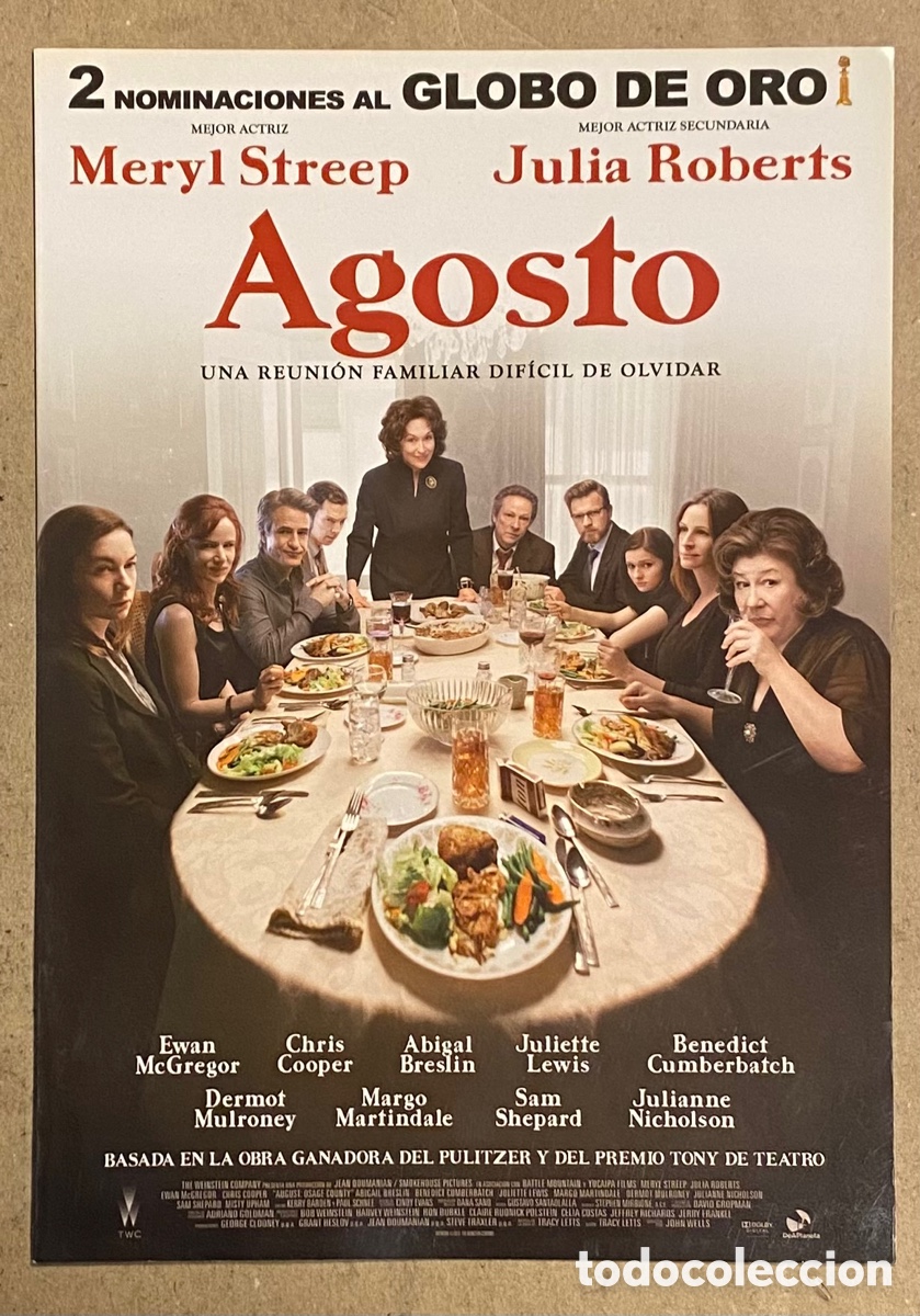 Cine: AGOSTO. GU&Iacute;A PROMOCIONAL DE LA PEL&Iacute;CULA. MERYL STREEP, JULIA ROBERTS,&hellip;