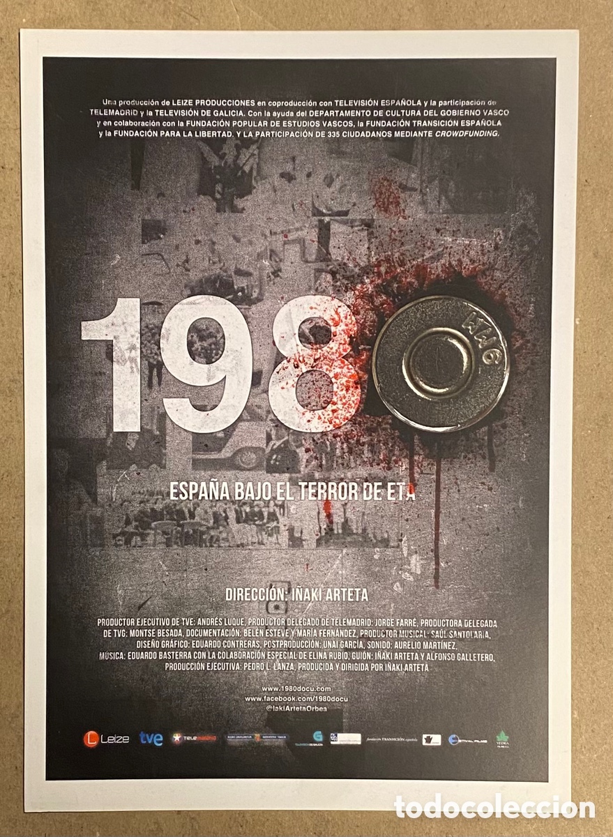Cin&eacute;ma: 1980 ESPA&Ntilde;A BAJO EL TERRORISMO DE ETA. GU&Iacute;A PROMOCIONAL DE LA PEL&Iacute;CULA.