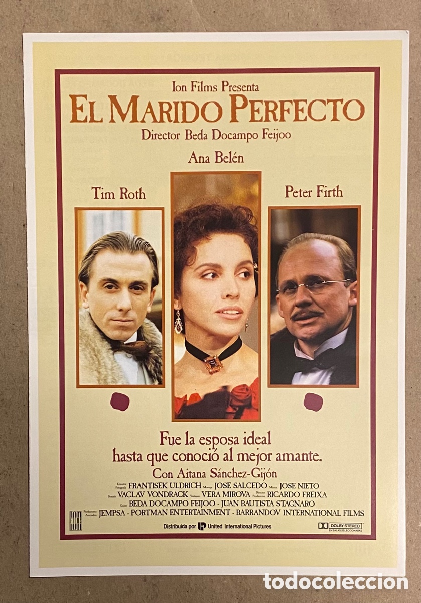 Cine: EL MARIDO PERFECTO. GU&Iacute;A PROMOCIONAL DE LA PEL&Iacute;CULA. ANA BELEN, TIM ROTH,..