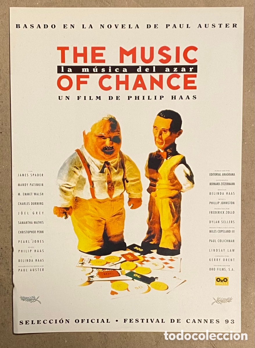 Cin&eacute;ma: THE MUSIC OF CHANCE. GU&Iacute;A PROMOCIONAL DE LA PEL&Iacute;CULA. PHILIP HAAS