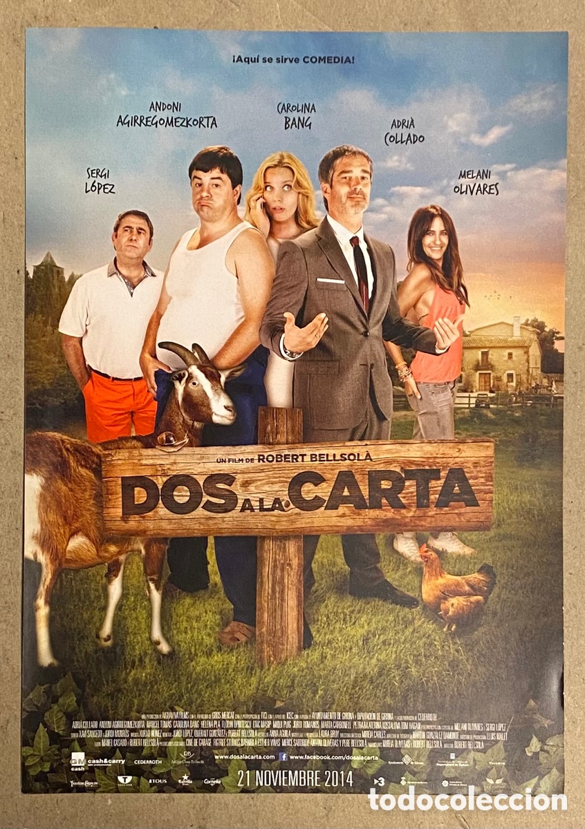 Cinema: DOS A LA CARTA. GU&Iacute;A PROMOCIONAL DE LA PEL&Iacute;CULA. SERGI L&Oacute;PEZ, CAROLINA BANG,&hellip;
