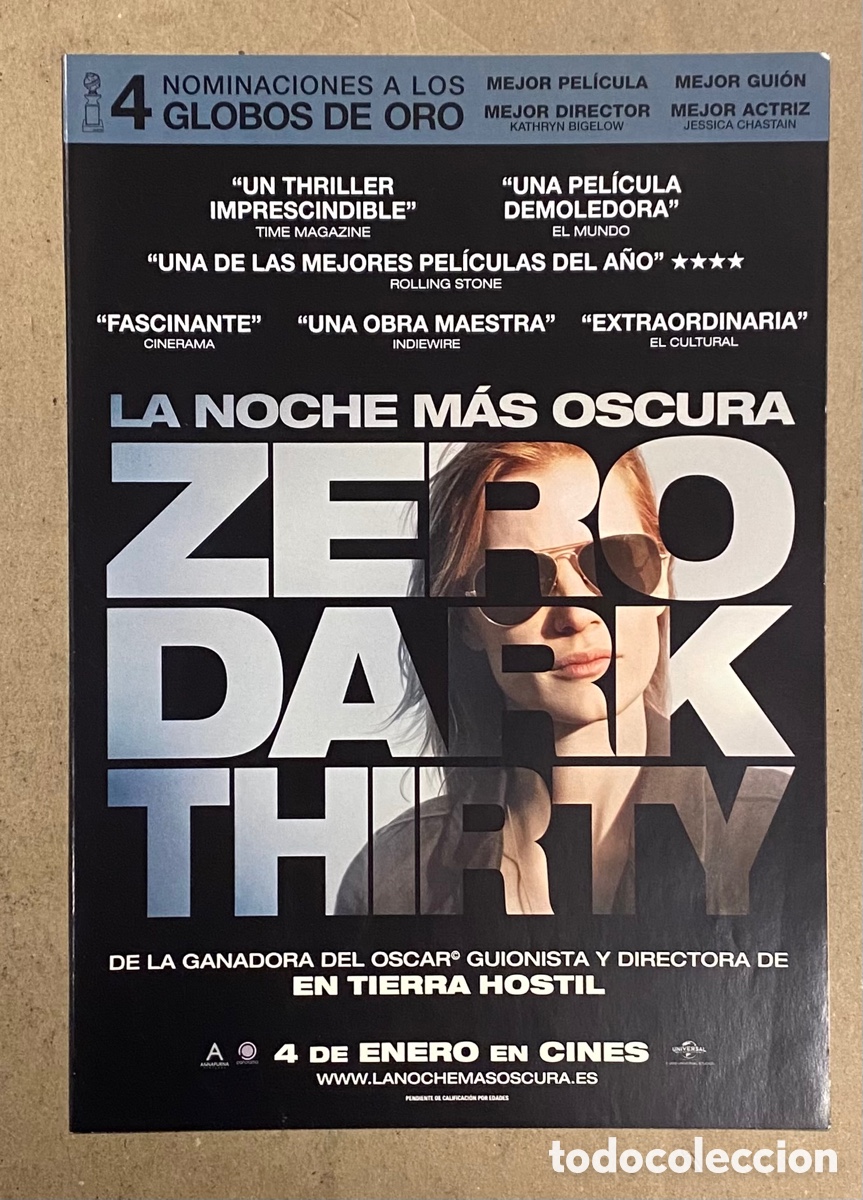 Kino: LA NOCHE M&Aacute;S OSCURA - ZERO DARK THIRTY. GU&Iacute;A PROMOCIONAL DE LA PEL&Iacute;CULA.