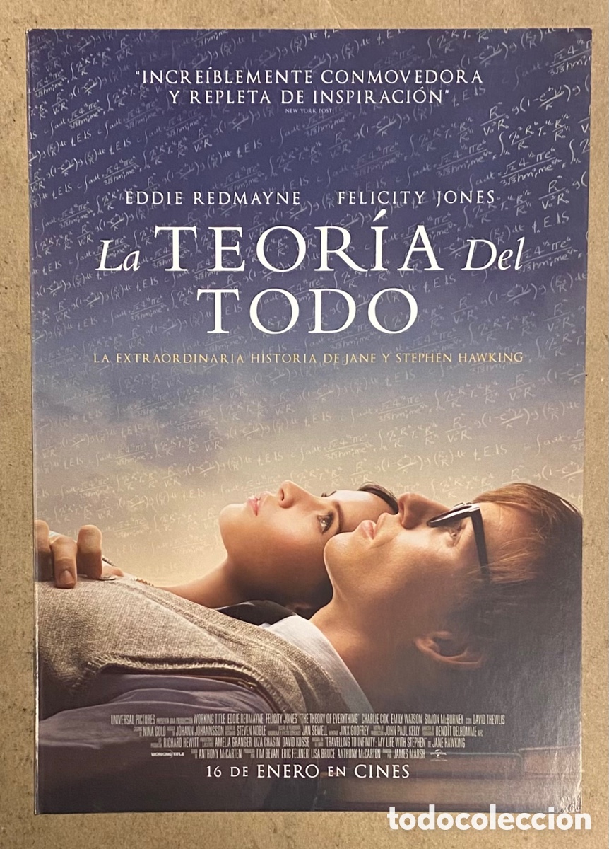 Cinema: LA TEOR&Iacute;A DEL TODO. GU&Iacute;A PROMOCIONAL DE LA PEL&Iacute;CULA. FELICY JONES, EDDIE REDMAYNE