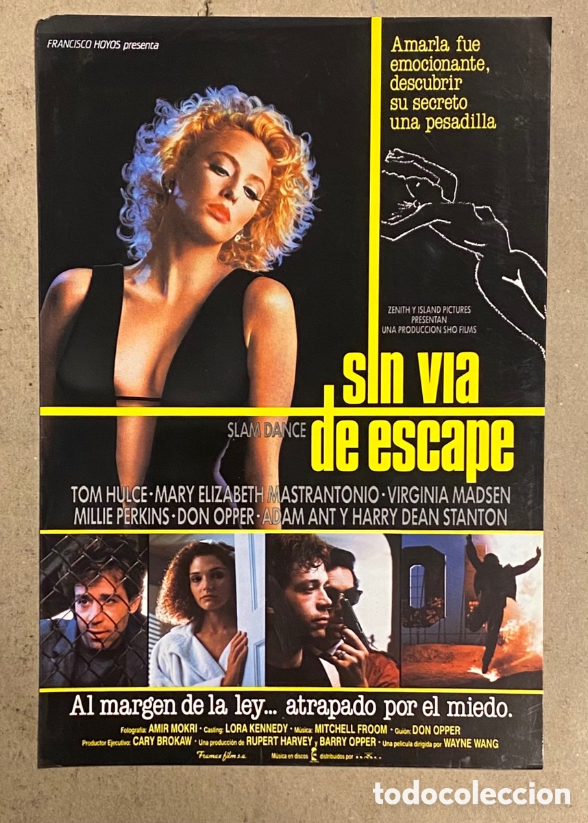 Cinema: SIN V&Iacute;A DE ESCAPE. GU&Iacute;A PROMOCIONAL DE LA PEL&Iacute;CULA. TOM HULCE, MARY ELIZABETH MASTRANTONIO