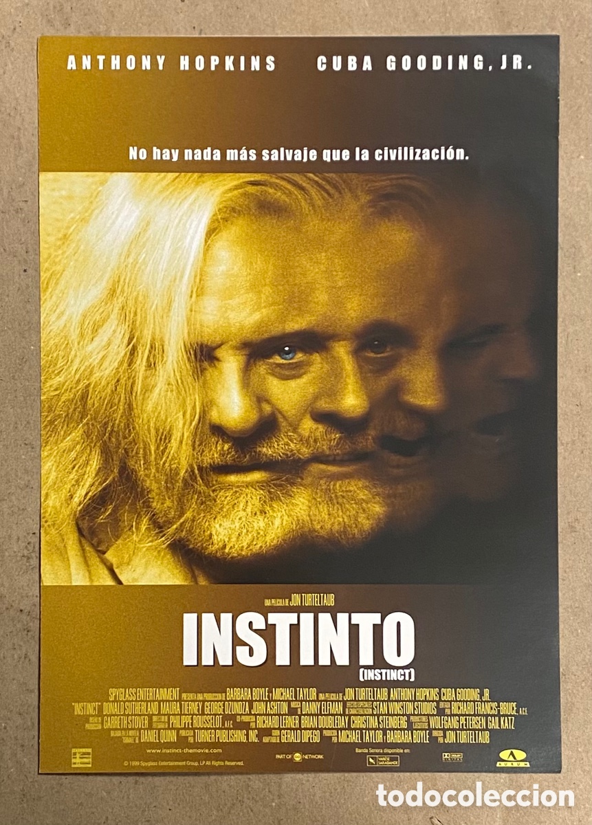 Cinema: INSTINTO. GU&Iacute;A PROMOCIONAL DE LA PEL&Iacute;CULA. ANTHONY HOPKINS,&hellip;