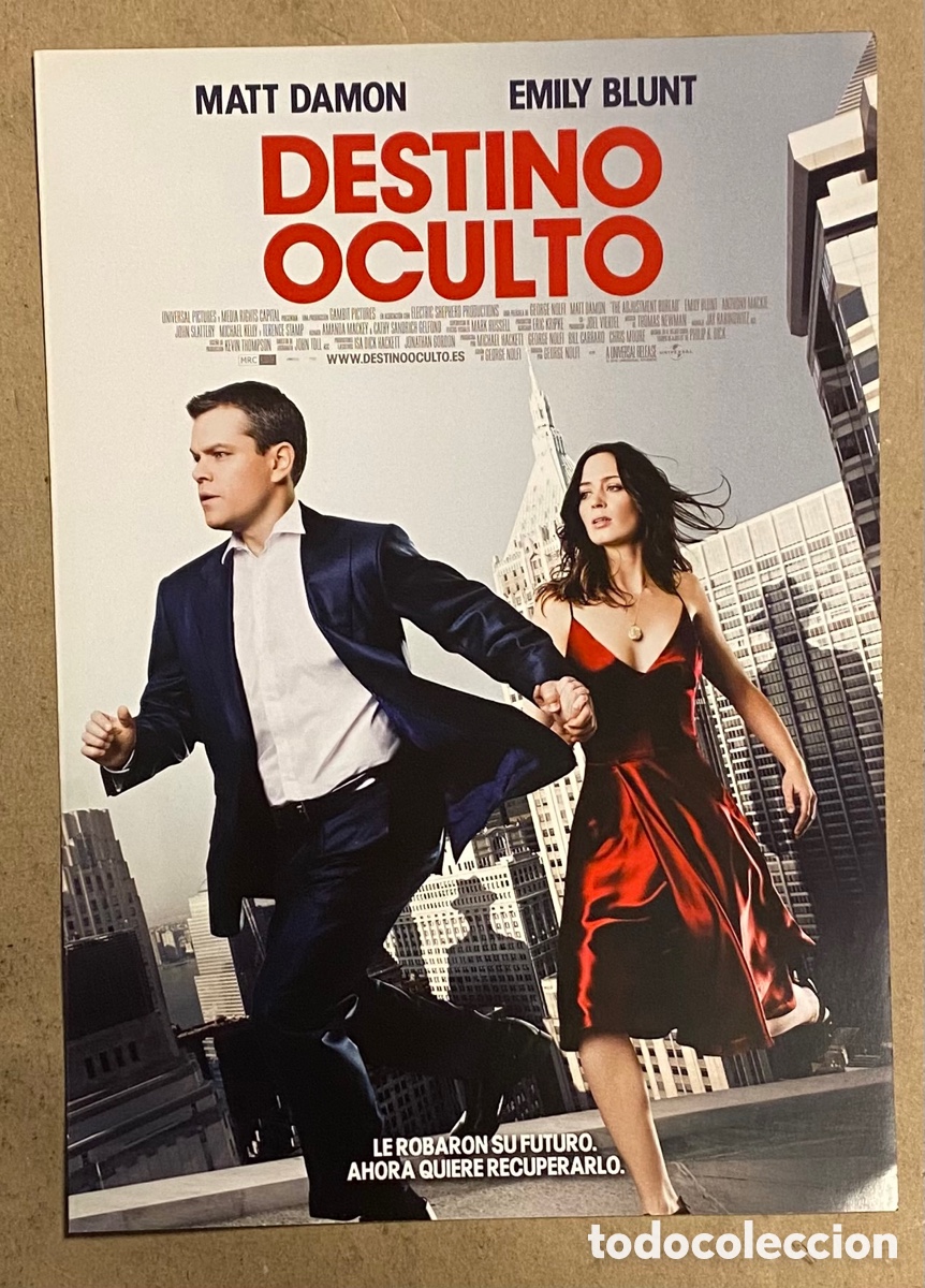 Cinema: DESTINO OCULTO. GU&Iacute;A PROMOCIONAL DE LA PEL&Iacute;CULA. MATT DAMON, EMILY BLUNT