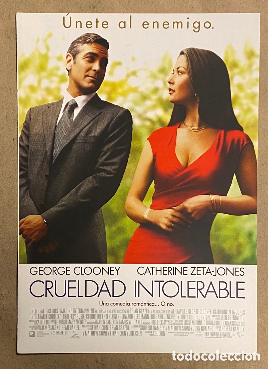 Cinema: CRUELDAD INTOLERABLE. GU&Iacute;A PROMOCIONAL DE LA PEL&Iacute;CULA. GEORGE CLOONEY, CATHERINE ZETA-JONES