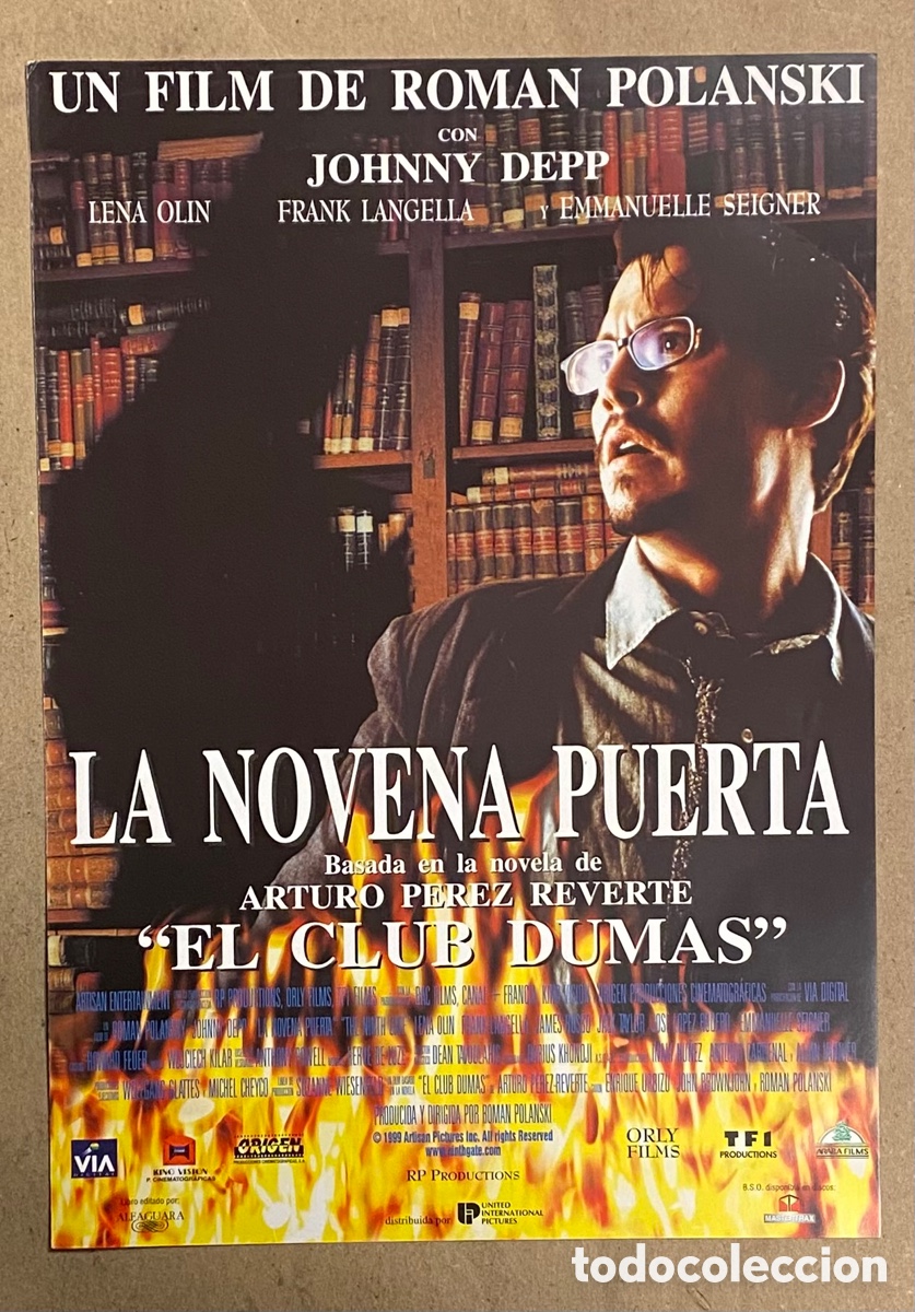 Cinema: LA NOVENA PUERTA. GU&Iacute;A PROMOCIONAL DE LA PEL&Iacute;CULA. ROMAN POLANSKI, JOHNNY DEPP