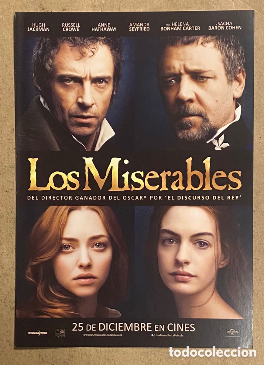 Cinema: LOS MISERABLES. GU&Iacute;A PROMOCIONAL DE LA PEL&Iacute;CULA. HUGH JACKMAN, RUSSELL CROWE,&hellip;