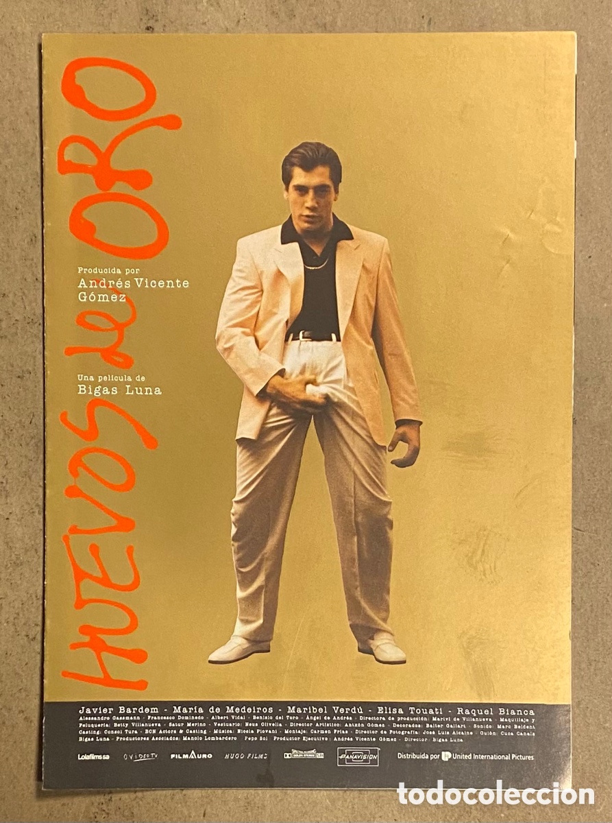 Cinema: HUEVOS DE ORO. GU&Iacute;A PROMOCIONAL DE LA PEL&Iacute;CULA. BIGAS LUNA, JAVIER BARDEM