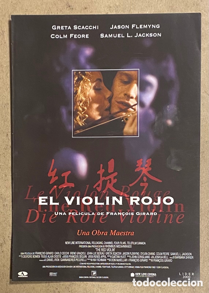 Cine: EL VIOL&Iacute;N ROJO. GU&Iacute;A PROMOCIONAL DE LA PEL&Iacute;CULA. FRANCOIS GIRARD