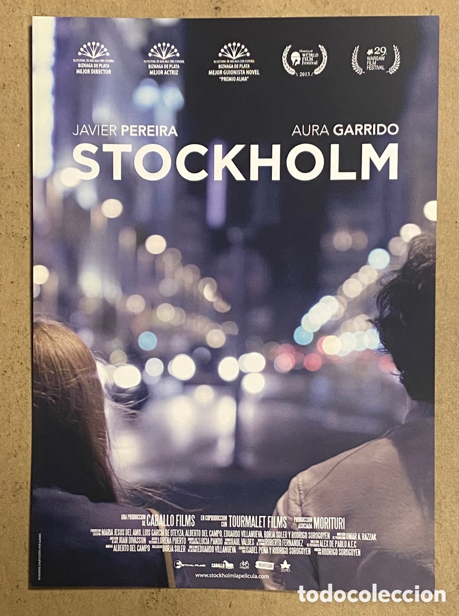 Cinema: STOCKHOLM. GU&Iacute;A PROMOCIONAL DE LA PEL&Iacute;CULA. JAVIER PEREIRA, AURA GARRIDO