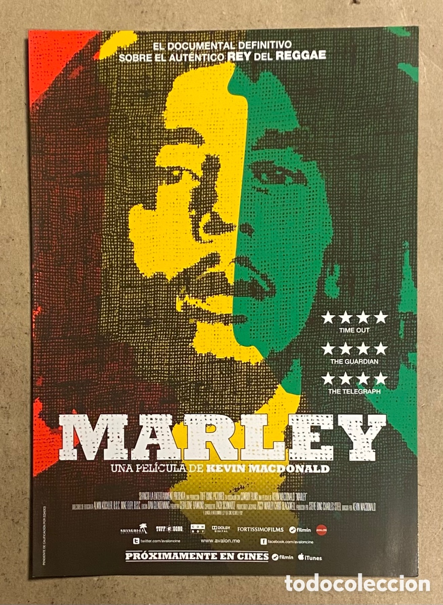 Cinema: MARLEY. GU&Iacute;A PROMOCIONAL DE LA PEL&Iacute;CULA. REGGAE. POSTER