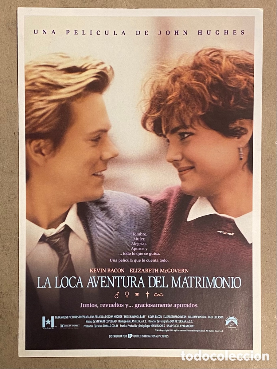 Kino: LA LOCA AVENTURA DEL MATRIMONIO. GU&Iacute;A PROMOCIONAL DE LA PEL&Iacute;CULA. KEVIN BACON