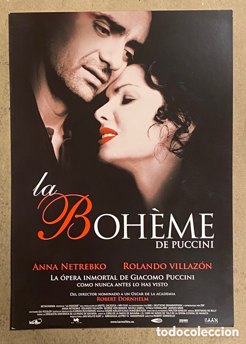 Cinema: LA BOHEMIA DE PUCCINI. GU&Iacute;A PROMOCIONAL DE LA PEL&Iacute;CULA. ANNA NETREBKO, ROLANDO VILLAZ&Oacute;N
