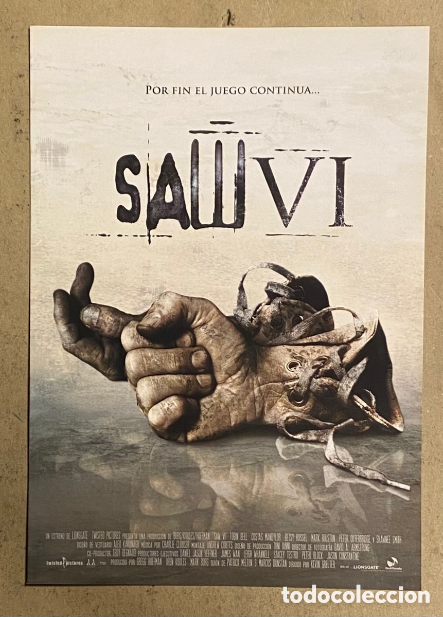 Cin&eacute;ma: SAW VI. GU&Iacute;A PROMOCIONAL DE LA PEL&Iacute;CULA.