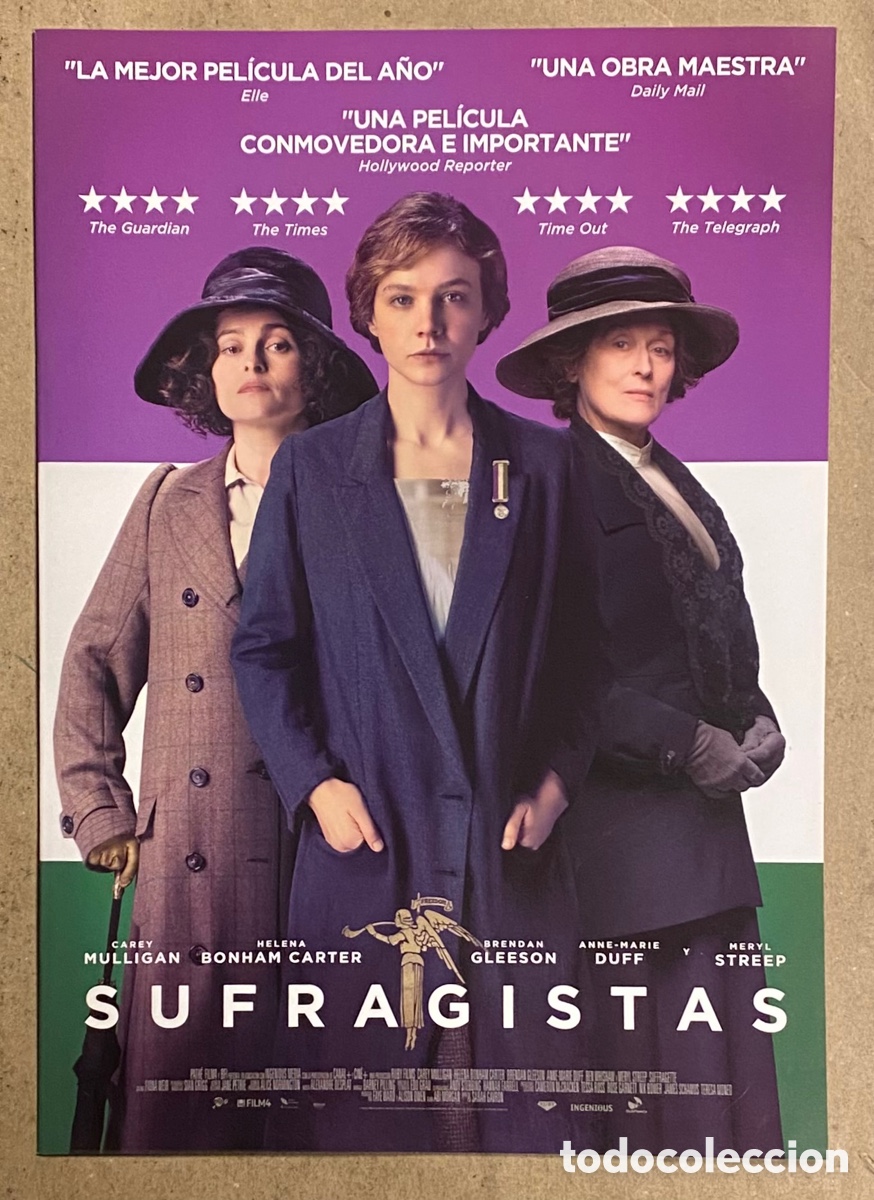 Cinema: SUFRAGISTAS. GU&Iacute;A PROMOCIONAL DE LA PEL&Iacute;CULA. MERYL STREEP, HELENA BONHAM CARTER