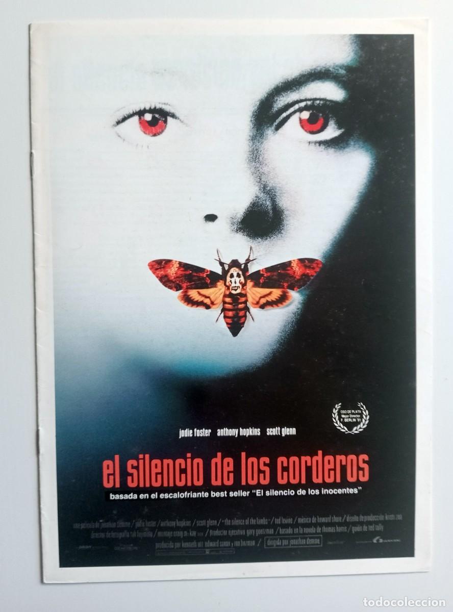 Cine: GUIA PUBLICITARIA CINE PELICULA EL SILENCIO DE LOS CORDEROS (JODIE FOSTER-ANTHONY HOPKINS )