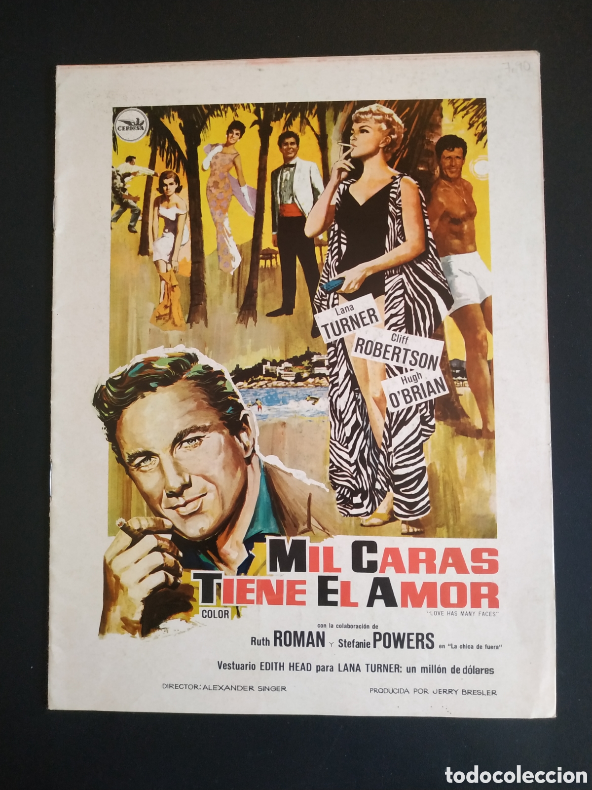 Cinema: MIL CARAS TIENE EL AMOR - LANA TURNER Y CLIFF ROBERTSON CON HUGH O'BRIAN - GUIA DE CINE ORIGINAL B16