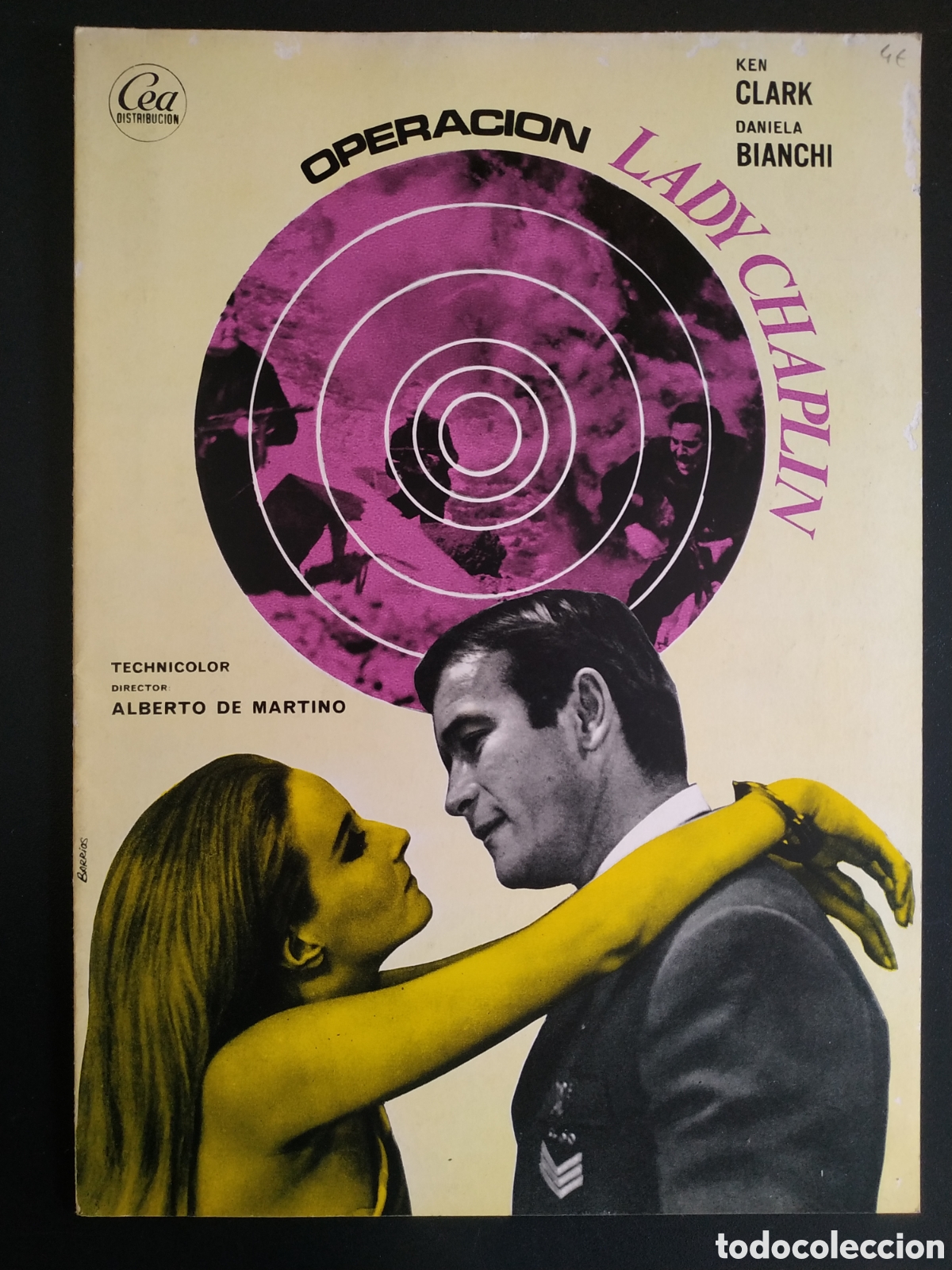 Cine: OPERACION LADY CHAPLIN - KEN CLARK Y DANIELA BIANCHI - DESPLEGABLE CEA - GUIA DE CINE ORIGINAL B17