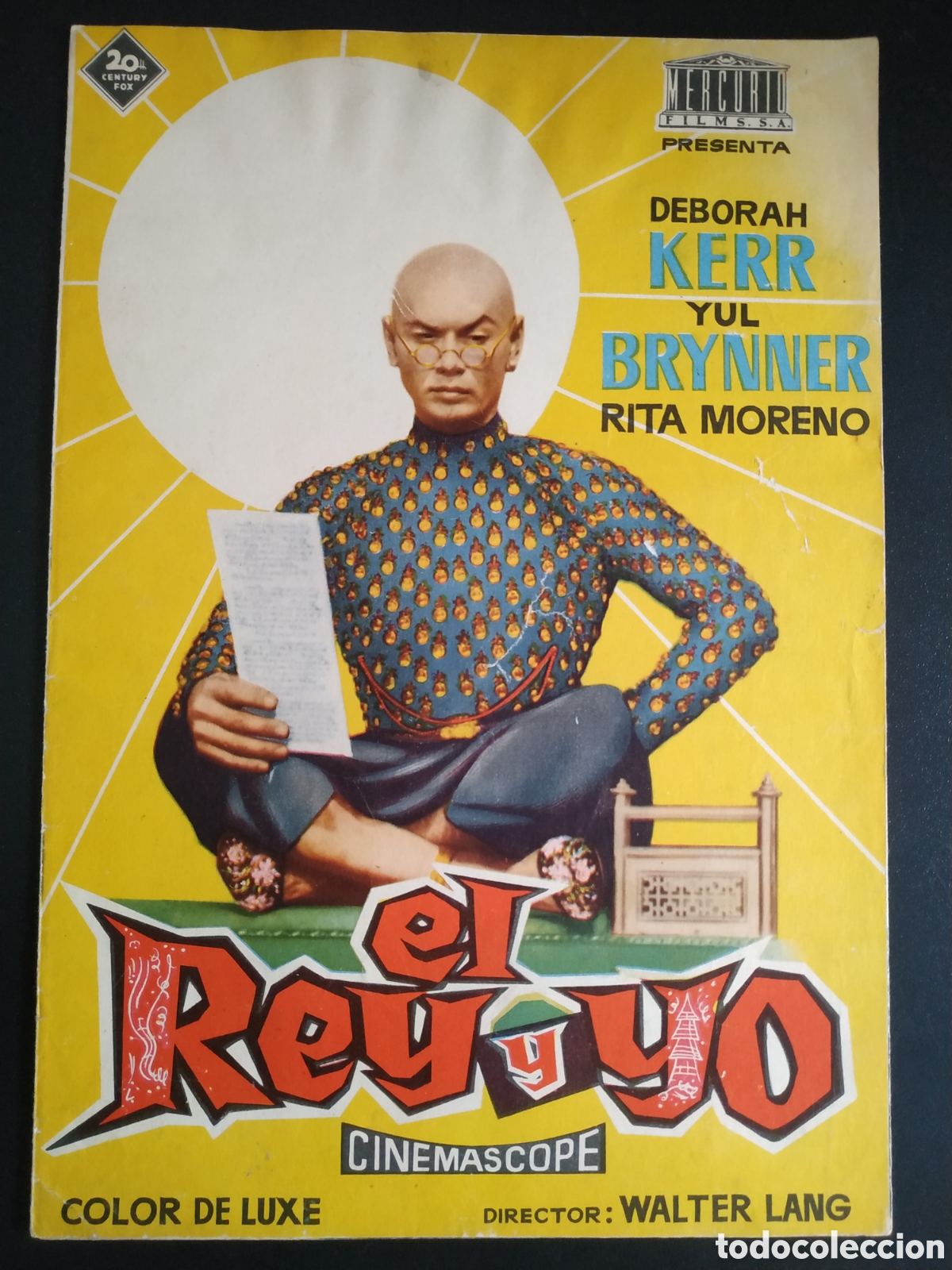 Cinema: EL REY Y YO - DEBORAH KERR Y BRYNNER RITA MORENO -DESPLEGABLE- GUIA DE CINE ORIGINAL - B8