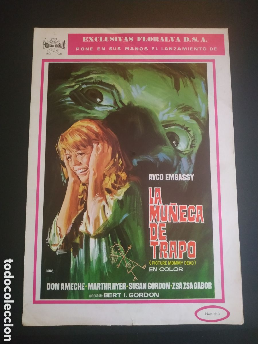 Cine: LA MU&Ntilde;ECA DE TRAPO - AVCO EMBASSY CON DON AMECHE Y MARTHA HYER - TERROR - GUIA DE CINE ORIGINAL B33