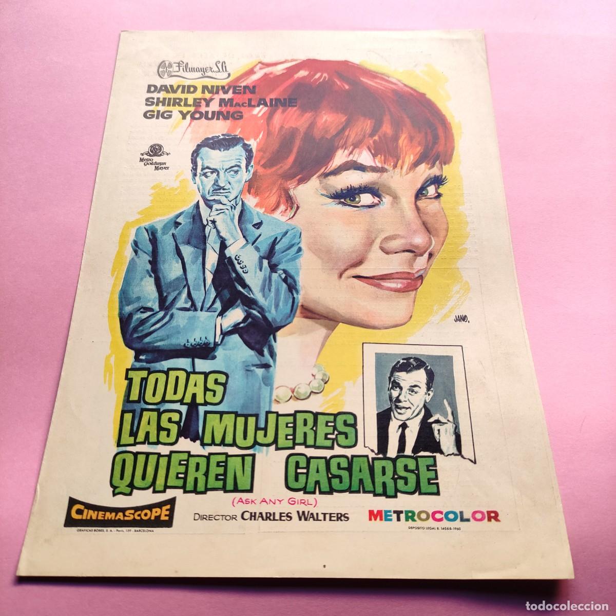 Cine: GUIA CINE . TODAS LAS MUJERES QUIEREN CASARSE 4 PAGINAS ** SHIRLEY McLAINE ** juani