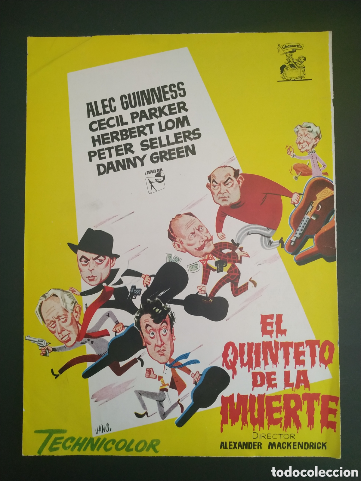 Cinema: EL QUINTETO DE LA MUERTE - ALEC GUINNESS Y CECIL PARKER CON HERBERT LOM - GUIA DE CINE ORIGINAL B36