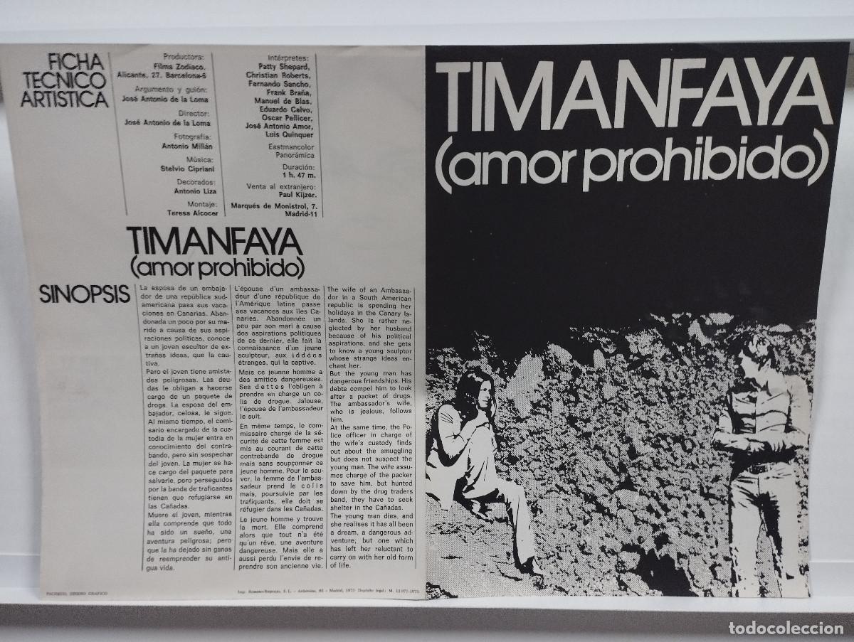 Kino: TIMANFAYA AMOR PROHIBIDO. PATTY SHEPARD, CHRISTIAN ROBERTS, FERNANDO SANCHO. GUIA DE CINE UNIESPA&Ntilde;A