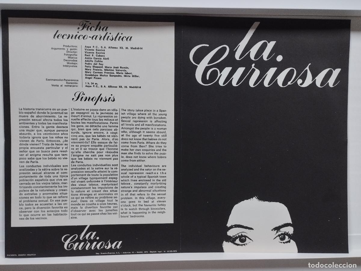 Kino: La curiosa. Patty Shepard, Josele Rom&aacute;n, Paca Gabald&oacute;n, M&aacute;ximo Valverde GUIA CINE UNIESPA&Ntilde;A 1973