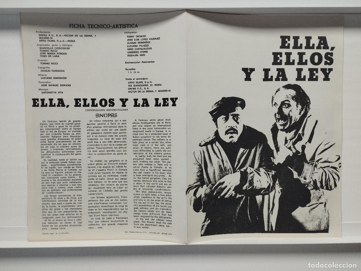 Cine: ELLA ELLOS Y LA LEY, TERRY THOMAS LUCIANA PALUZZI LOPEZ VAZQUEZ. GUIA DE CINE UNIESPA&Ntilde;A A&Ntilde;O 1973