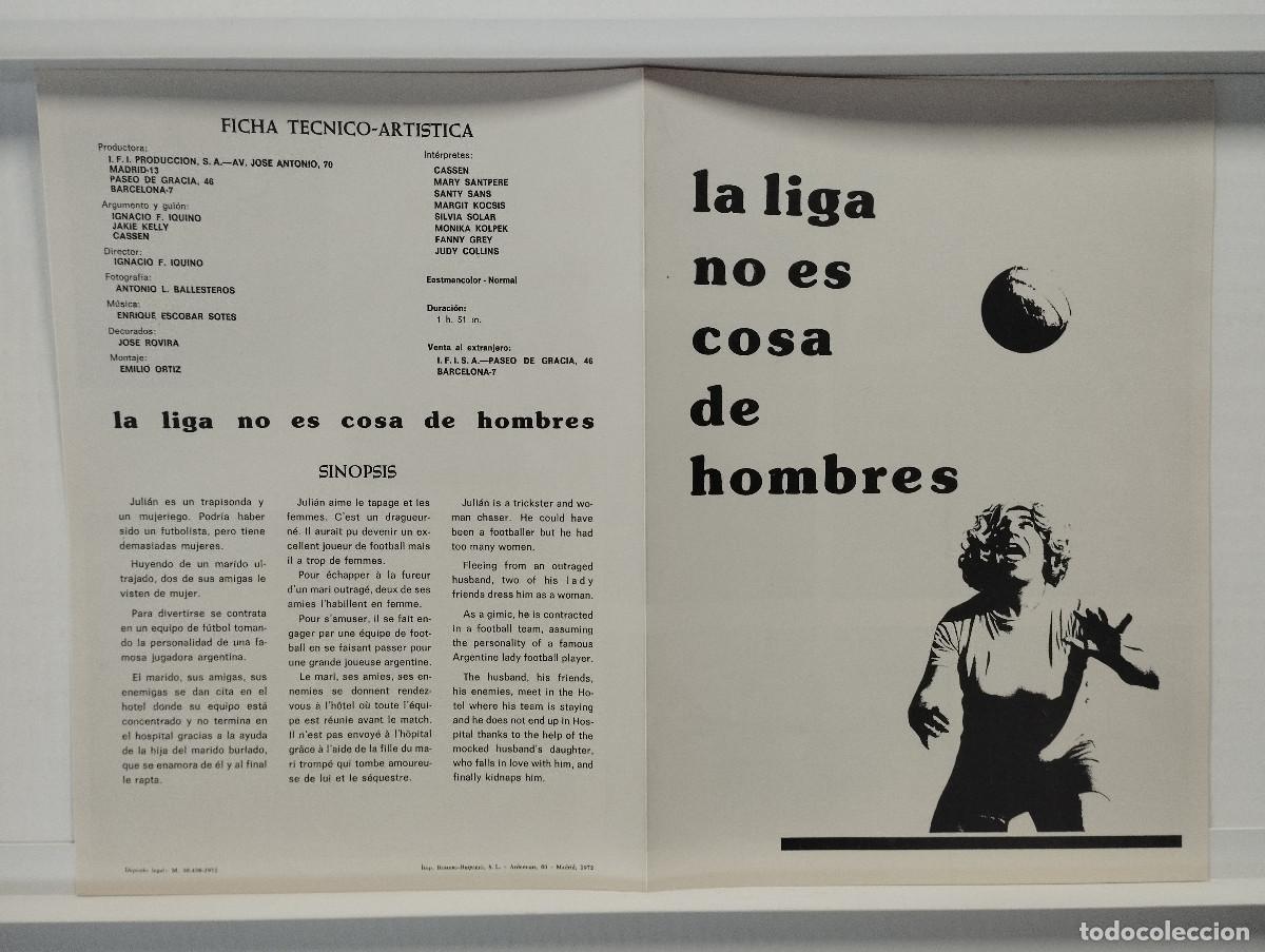 Cine: LA LIGA NO ES COSA DE HOMBRES, CASSEN GUIA DE CINE UNIESPA&Ntilde;A A&Ntilde;O 1973