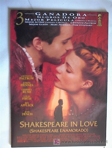 Cine: SHAKESPEARE IN LOVE X 10 GUIAS A ELEGIR 25 EUROS . 100 GUIAS 130