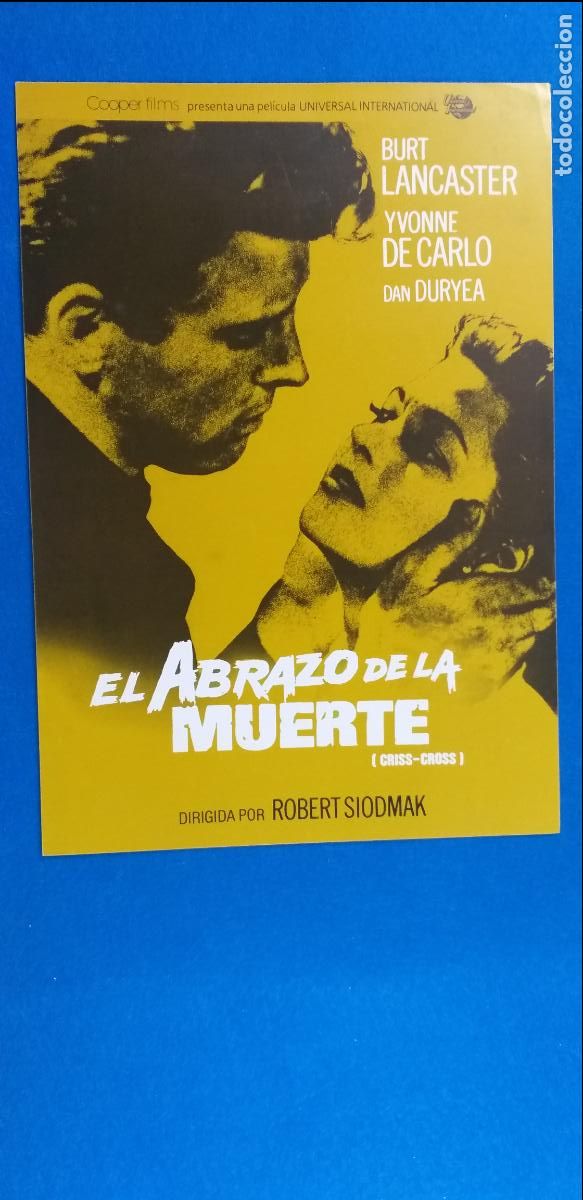 Cin&eacute;ma: Guia publicitaria simple. El abrazo de la muerte. Burt Lancaster, Yvonne de Carlo