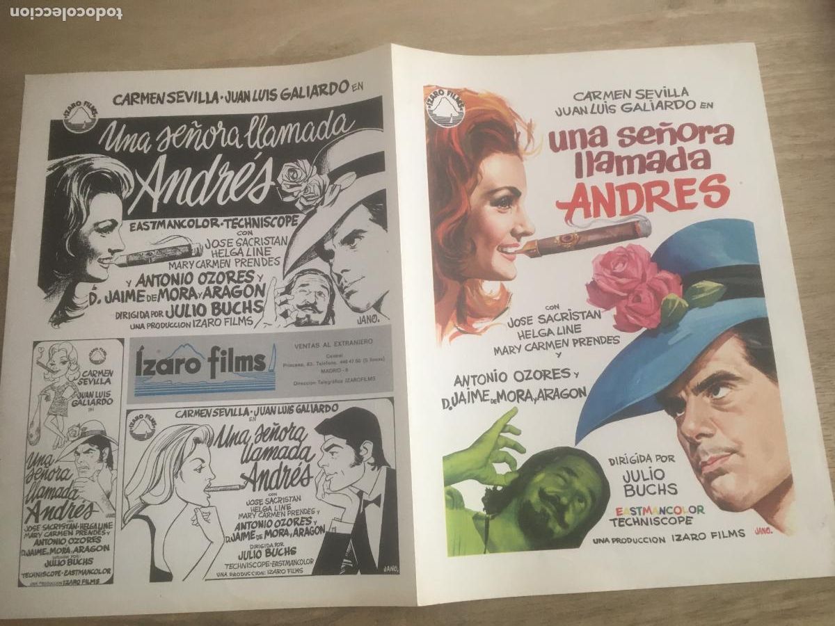 Cine: una se&ntilde;ora llamada andres carmen sevilla guia publicitaria original estreno muy buen estado