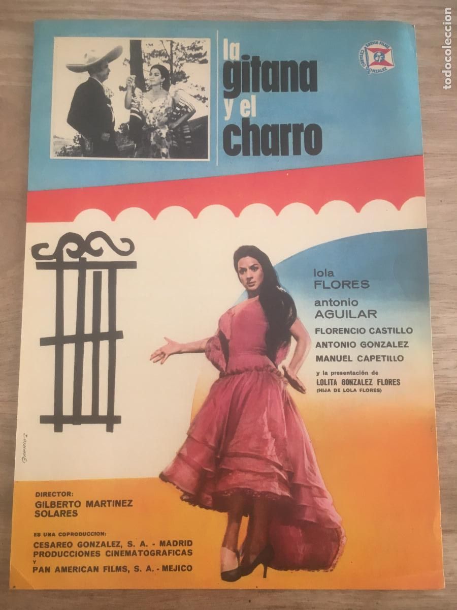 Cine: la gitana y el charro lola flores guia publicitaria original estreno