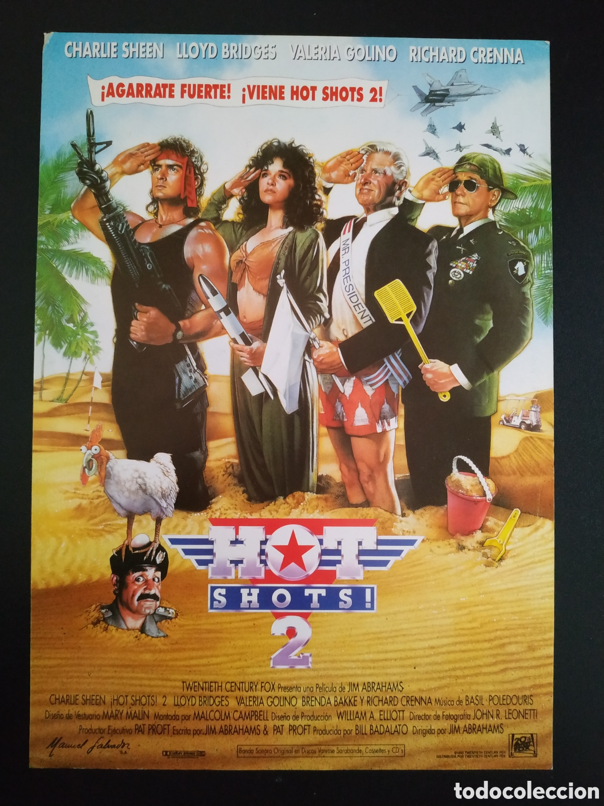 Cin&eacute;ma: HOT SHOTS ! - CHARLIE SHEEN Y LLOYD BRIDGES CON VALERIA GOLINO - GUIA DE CINE ORIGINAL B39