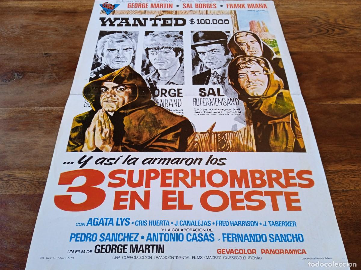 Cin&eacute;ma: 3 Superhombres en el Oeste - George Martin, Frank Bra&ntilde;a, Sal Borges - Gu&iacute;a original Cire 1973