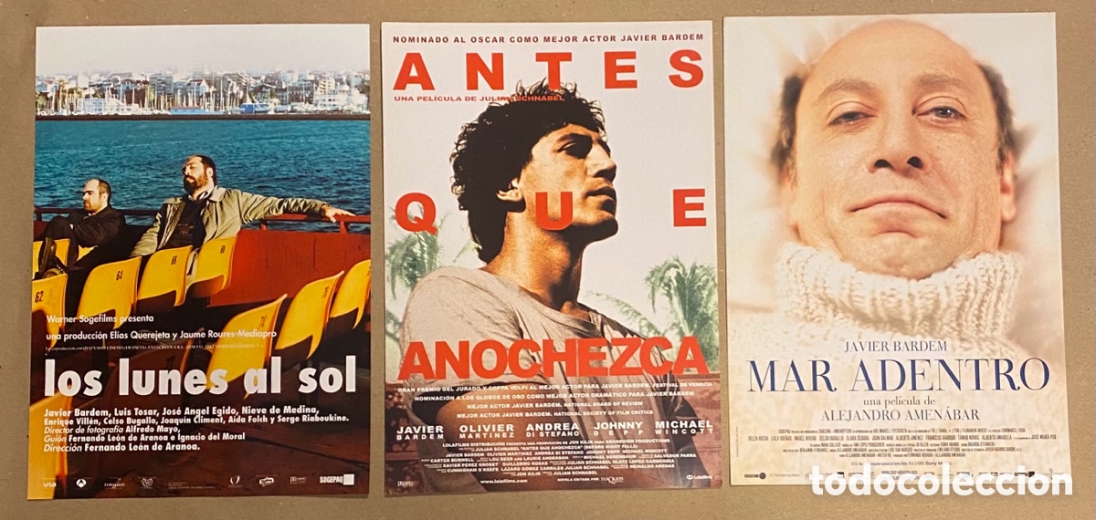 Cinema: JAVIER BARDEM. 3 GU&Iacute;AS PROMOCIONALES DE SUS PEL&Iacute;CULAS. MAR ADENTRO, LOS LUNES AL SOL Y ANTES DE QUE