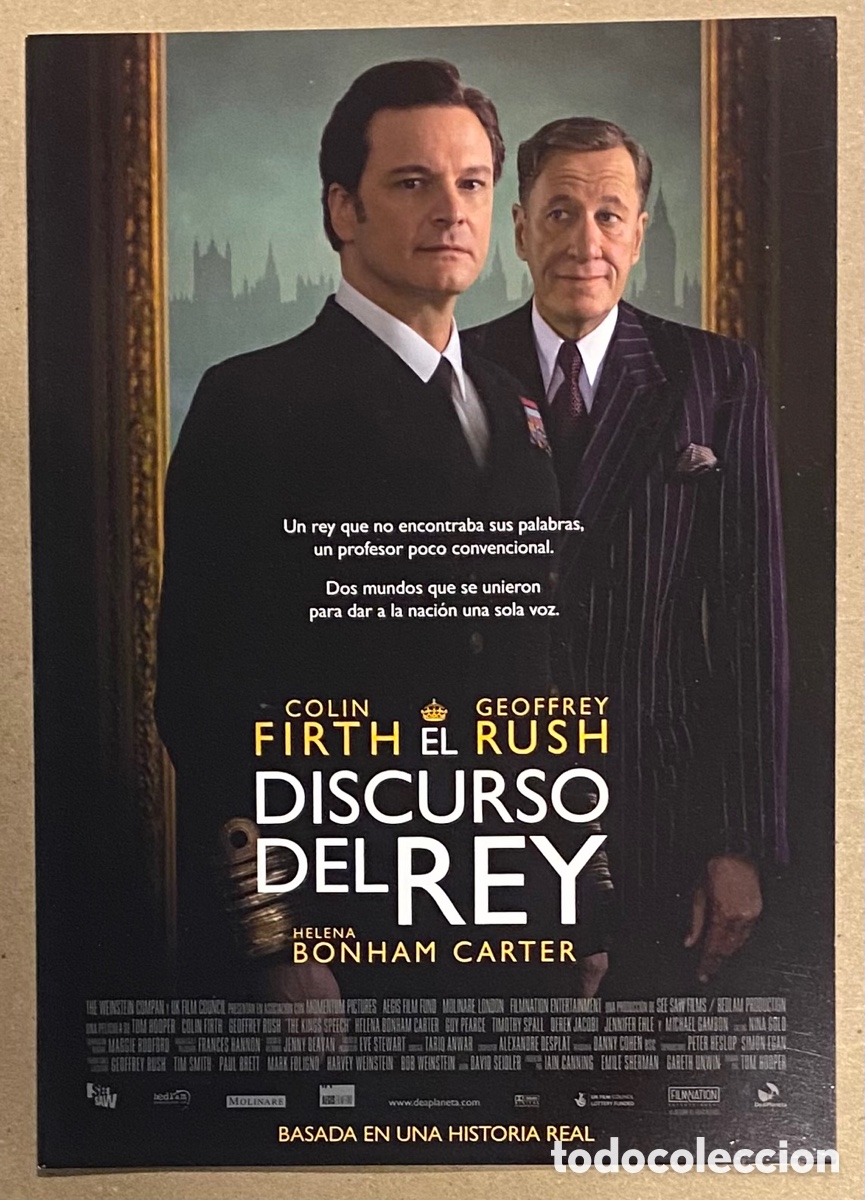 Kino: EL DISCURSO DEL REY (COLIN FIRTH, GEOFFREY RUSH). GU&Iacute;A PROMOCIONAL DEL ESTRENO.