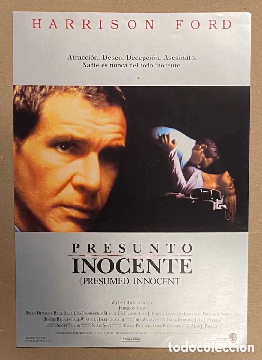 Cinema: PRESUNTO INOCENTE. GU&Iacute;A PUBLICITARIA DE LA PEL&Iacute;CULA. HARRISON FORD.