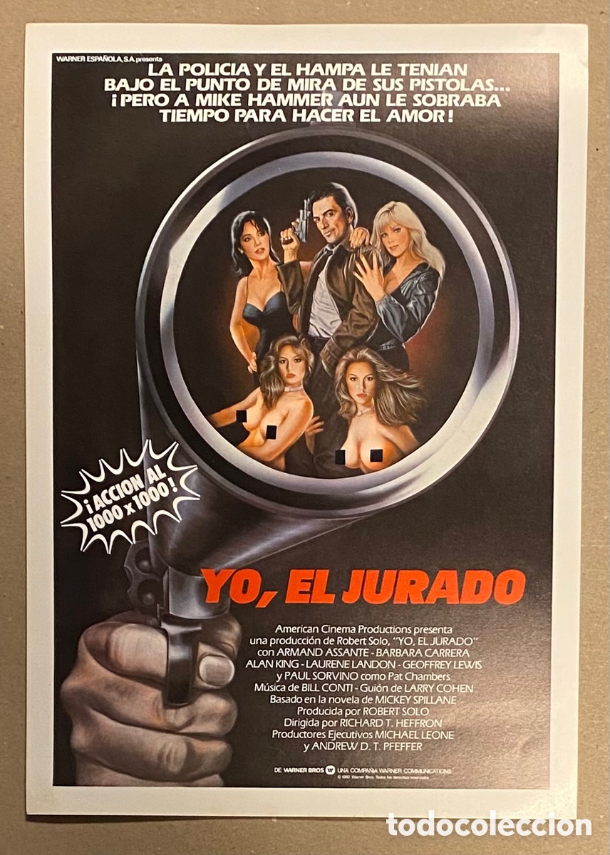 Cinema: YO, EL JURADO. GU&Iacute;A PUBLICITARIA DE LA PEL&Iacute;CULA. BARBARA CARRERA, PAUL SORVINO,&hellip;