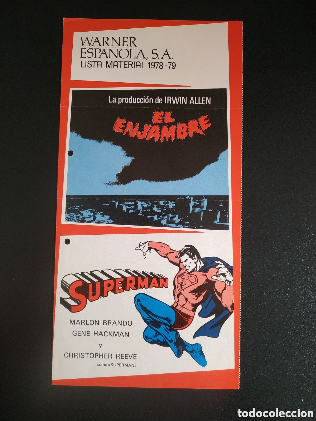 Cine: LISTA DE MATERIAL 1978 1979 WARNER ESPA&Ntilde;OLA SA - SUPERMAN EL ENJAMBRE ...- GUIA DE CINE ORIGINAL B56